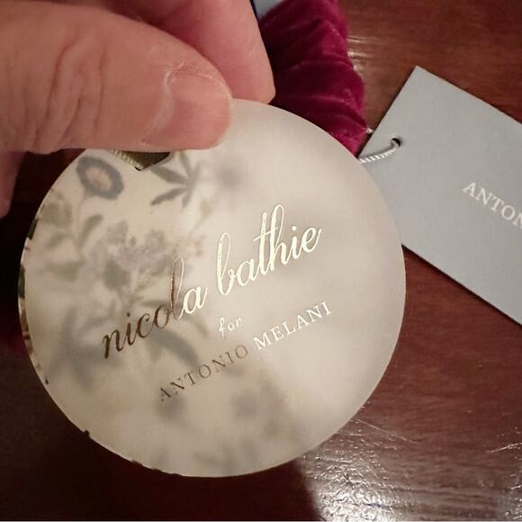Antonio Melani Nicola Bathie Wine Maroon Velvet Alexandra Winter headband NWT main image 4